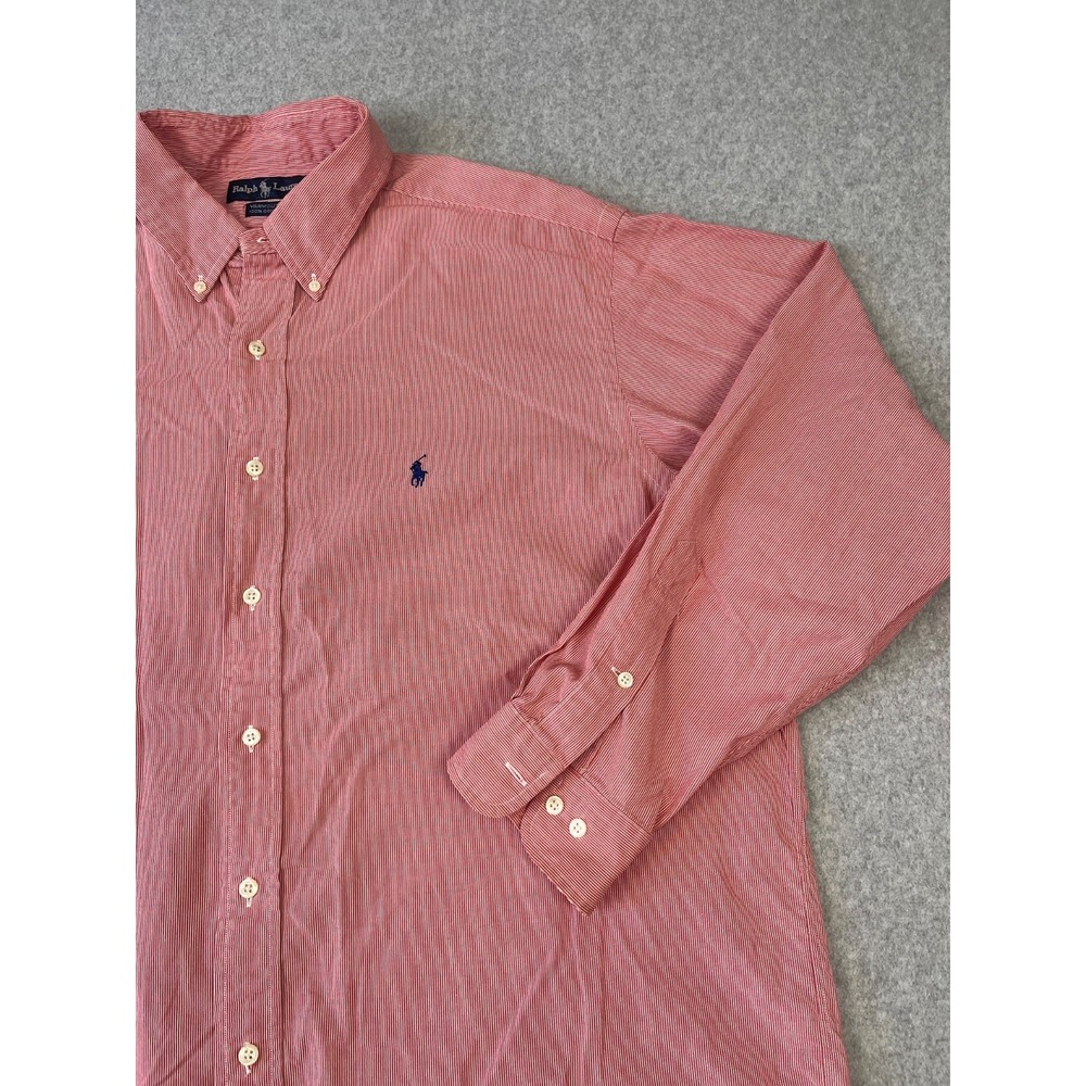 Vintage Polo Ralph Lauren Shirt Mens XL Red Stripe Yarmouth Button Down - Picture 4 of 9